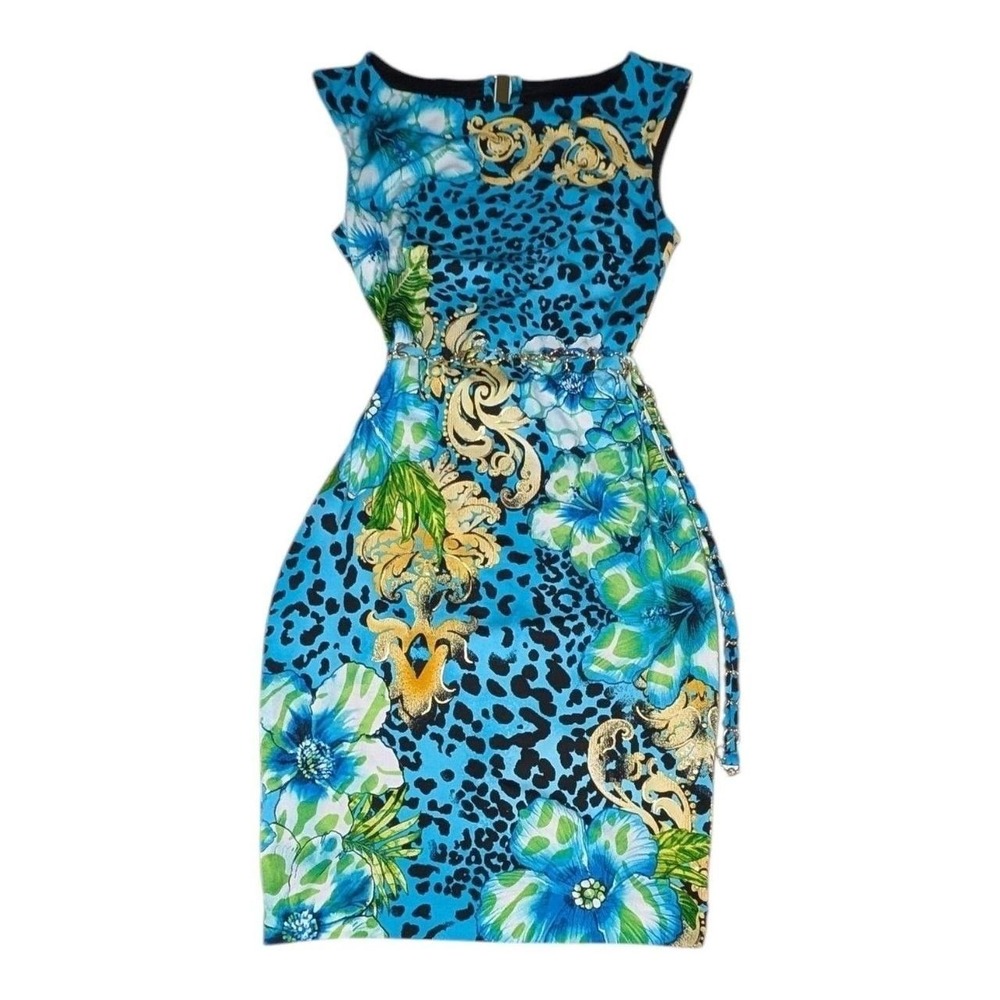 Cache Animal Print Dress Vintage Deadstock Bodycon Small Belt Statement
